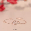 Lắc tay bạc nữ mạ vàng hồng 18K LAVESTA LAV061 cỏ 4 lá đôi thiết kế mới sang chảnh - Giá ưu đãi 840k 7