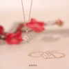 Lắc tay bạc nữ mạ vàng hồng 18K LAVESTA LAV061 cỏ 4 lá đôi thiết kế mới sang chảnh - Giá ưu đãi 840k 8