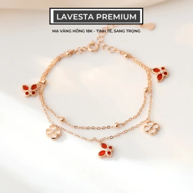 Lắc tay bạc nữ mạ vàng hồng 18K LAVESTA LAV115 Cloverfly Cánh bướm đỏ quyến rũ 1,090,000₫ Lắc tay bạc nữ mạ vàng hồng 18K LAVESTA LAV115 Cloverfly Cánh bướm đỏ quyến rũ 1,090,000₫
