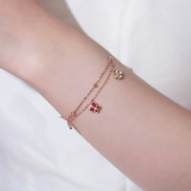 Lắc tay bạc nữ mạ vàng hồng 18K LAVESTA LAV115 Cloverfly Cánh bướm đỏ quyến rũ 1,090,000₫ 3 Lắc tay bạc nữ mạ vàng hồng 18K LAVESTA LAV115 Cloverfly Cánh bướm đỏ quyến rũ 1,090,000₫ 3