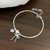 Lắc tay bạc nữ PMJ - Vòng tay hạt Charm nơ thắt, trái tim đá hồng cá tính PMJS372L giá ưu đãi 689.000₫ 6