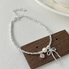 Lắc tay bạc nữ PMJ - Vòng tay hạt Charm nơ thắt, trái tim đá hồng cá tính PMJS372L giá ưu đãi 689.000₫ 7