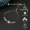 Lắc tay bạc nữ PMJ171 - Vòng tay mặt hoa đính đá, dây rút cá tính, giá 499k