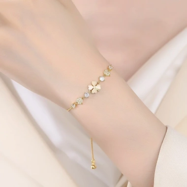 Lắc tay bạc nữ PMJ171 - Vòng tay mặt hoa đính đá, dây rút cá tính, giá 499k 5 Lắc tay bạc nữ PMJ171 - Vòng tay mặt hoa đính đá, dây rút cá tính, giá 499k 5