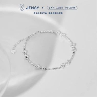Lắc tay bạc nữ S925 JENSY Calista Dây hạt vỡ charm nơ giảm giá 23%