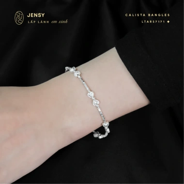 Lắc tay bạc nữ S925 JENSY Calista Dây hạt vỡ charm nơ giảm giá 23%