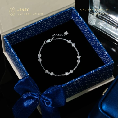 Lắc tay bạc nữ S925 JENSY Calista Dây hạt vỡ charm nơ giảm giá 23%