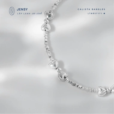 Lắc tay bạc nữ S925 JENSY Calista Dây hạt vỡ charm nơ giảm giá 23%