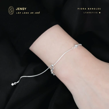 Lắc tay bạc nữ S925 JENSY đá nhỏ Fiora vòng tay đơn giản giảm giá 531k