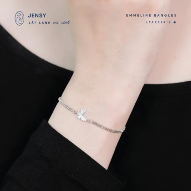 Lắc Tay Bạc Nữ S925 JENSY Emmeline Hình Bướm Đà - Giá ưu đãi 569k