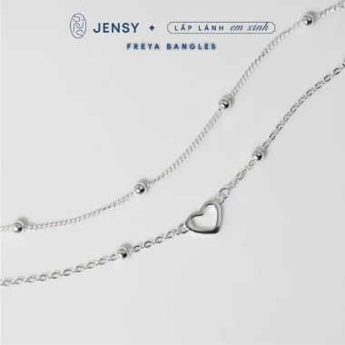 Lắc Tay Bạc Nữ S925 JENSY Hạt Tròn Trái Tim Freya LTARS4.368 - Xinh Xắn 654k 2