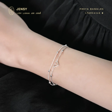 Lắc Tay Bạc Nữ S925 JENSY Hạt Tròn Trái Tim Freya LTARS4.368 - Xinh Xắn 654k 3