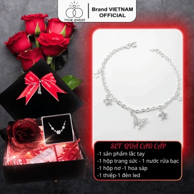 Lắc tay bạc nữ sang trọng hiện đại - Set quà tặng Giáng sinh TYCHE JEWELRY 416k giảm giá 4