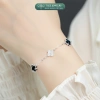 Lắc tay bạc nữ TLEE 4 lá đa sắc sang trọng, charm hoa cỏ, đá 8mm LT474 - Giá ưu đãi 660k 3