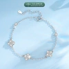 Lắc tay bạc nữ TLEE bốn lá đính đá 3 charm mix, ổ đá tròn sang trọng, may mắn - Giá 510.000đ 3