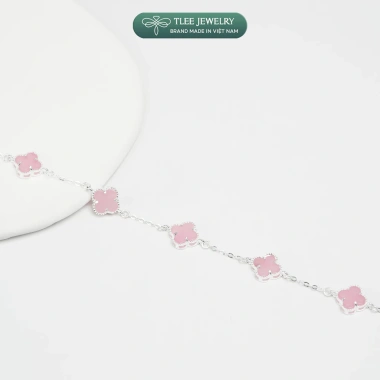 Lắc tay bạc nữ TLEE charm hoa cỏ bốn lá 8mm sang trọng - Giá giảm 660k 7