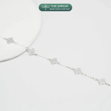 Lắc tay bạc nữ TLEE charm hoa cỏ bốn lá 8mm sang trọng - Giá giảm 660k 9