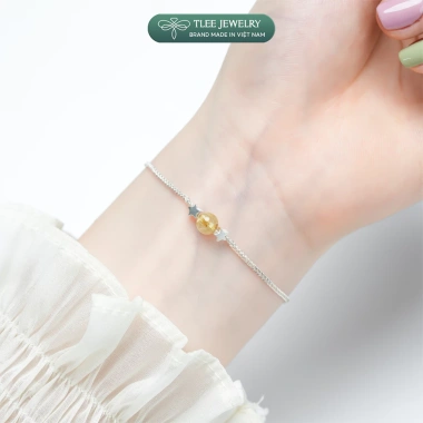 Lắc tay bạc nữ TLEE charm ngôi sao và đá phong thủy tự nhiên - Giá ưu đãi 576.000₫
