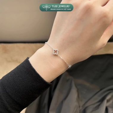 Lắc tay bạc nữ TLEE cỏ bốn lá tam hoa rỗng xinh xắn - Giá chỉ 520.000đ 4