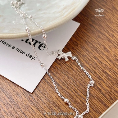 Lắc tay bạc nữ TLEE dây kép bi mặt nơ đá - thiết kế tinh tế, giá ưu đãi 672.000₫ 4 Lắc tay bạc nữ TLEE dây kép bi mặt nơ đá - thiết kế tinh tế, giá ưu đãi 672.000₫ 4