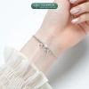 Lắc tay bạc nữ TLEE – Hạt bạc vỡ, charm nơ thắt, trái tim đá hồng, giảm 17% 3