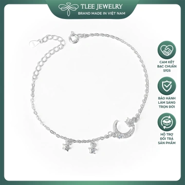 Lắc tay bạc nữ TLEE mặt trăng sao đính đá LT410 - Giá ưu đãi 576.000đ Lắc tay bạc nữ TLEE mặt trăng sao đính đá LT410 - Giá ưu đãi 576.000đ
