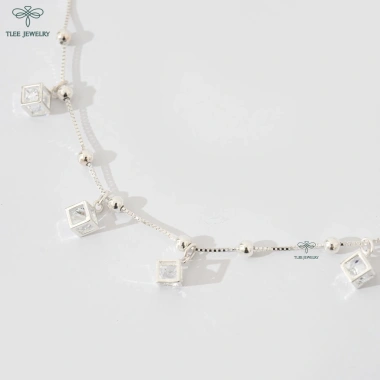 Lắc tay bạc nữ TLEE Rubic đính đá cao cấp – Khuyến mãi 754.000đ 6