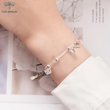 Lắc tay bạc nữ TLEE Rubic đính đá cao cấp – Khuyến mãi 754.000đ 8