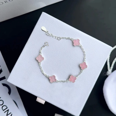 Lắc tay bạc Phúc Minh Jewelry PMJS327L-5 hoa cỏ 4 lá khảm đá 5 lá sang trọng – Giá chỉ 449.000₫ 10
