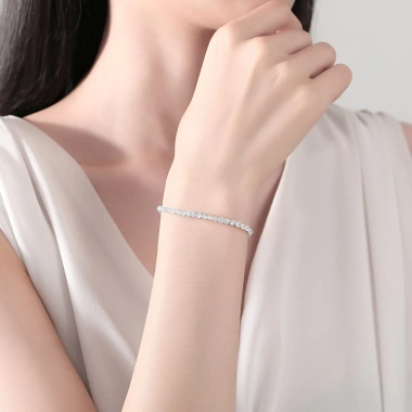 Lắc tay bạc Phúc Minh PMJ273 đính đá cá tính dây rút điều chỉnh - Vòng tay S925 giá ưu đãi 529k 2