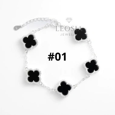 Lắc tay bạc s925 cỏ 4 lá đính đá LEOSIA JEWELRY LA56 - Thanh lịch, may mắn, quà tặng, giá 1.125tr 2
