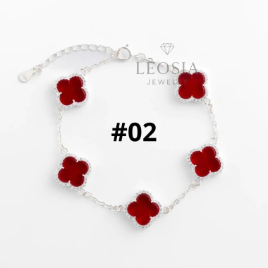 Lắc tay bạc s925 cỏ 4 lá đính đá LEOSIA JEWELRY LA56 - Thanh lịch, may mắn, quà tặng, giá 1.125tr 3