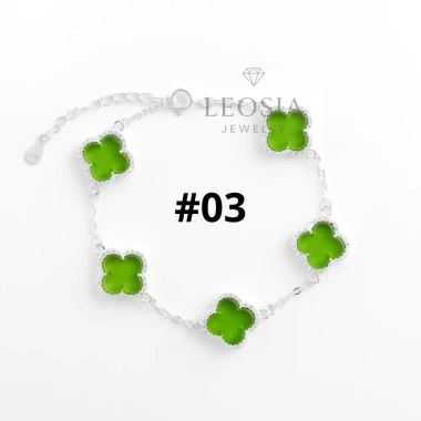 Lắc tay bạc s925 cỏ 4 lá đính đá LEOSIA JEWELRY LA56 - Thanh lịch, may mắn, quà tặng, giá 1.125tr 4