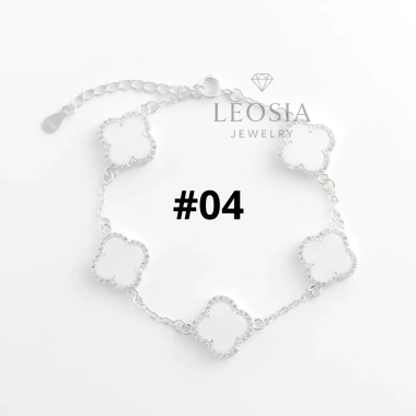Lắc tay bạc s925 cỏ 4 lá đính đá LEOSIA JEWELRY LA56 - Thanh lịch, may mắn, quà tặng, giá 1.125tr 5