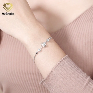 Lắc tay bạc S925 Huệ Ngân cỏ bốn lá may mắn dây hộp RYB140.087 - Giá 520.000đ 2