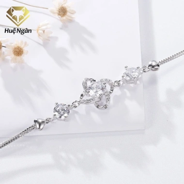 Lắc tay bạc S925 Huệ Ngân cỏ bốn lá may mắn dây hộp RYB140.087 - Giá 520.000đ 5