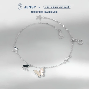 Lắc tay bạc S925 JENSY hình bướm trắng Morpho - Vòng tay nữ giá ưu đãi 884.000