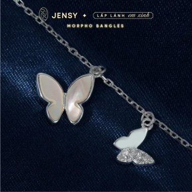 Lắc tay bạc S925 JENSY hình bướm trắng Morpho - Vòng tay nữ giá ưu đãi 884.000 2