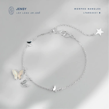 Lắc tay bạc S925 JENSY hình bướm trắng Morpho - Vòng tay nữ giá ưu đãi 884.000 6