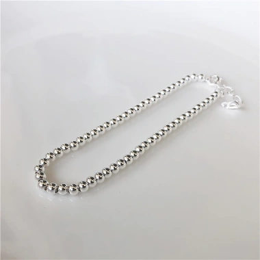 Lắc tay bạc TLEE bi trơn sáng bóng - Giá chỉ 1.196.000 VNĐ, ưu đãi đặc biệt 2