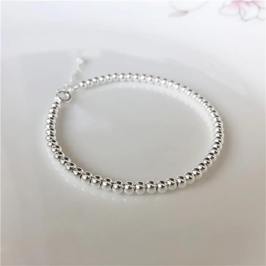 Lắc tay bạc TLEE bi trơn sáng bóng - Giá chỉ 1.196.000 VNĐ, ưu đãi đặc biệt 3