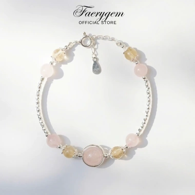 Lắc tay Citrine và Rose Quartz FaeryGem tình yêu, tài chính, bạc S925 chỉ 685k
