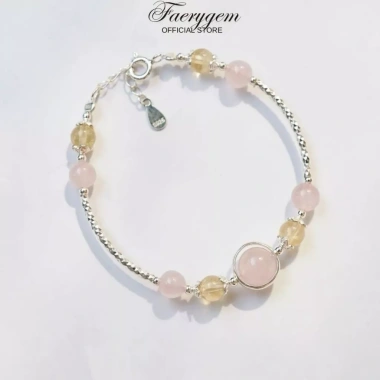 Lắc tay Citrine và Rose Quartz FaeryGem tình yêu, tài chính, bạc S925 chỉ 685k 3