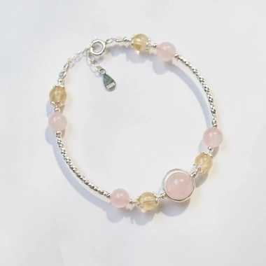 Lắc tay Citrine và Rose Quartz FaeryGem tình yêu, tài chính, bạc S925 chỉ 685k 7
