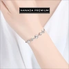 Lắc tay HANADA Moissanite 5mm cỏ bốn lá, bạc 925 phủ bạch kim, không đen không mờ - 1.2tr 5