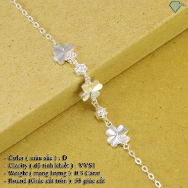 Lắc tay Moissanite bạc nữ cỏ 4 lá may mắn - Kiểm định GRA, sang trọng, 819.000 VNĐ 3 Lắc tay Moissanite bạc nữ cỏ 4 lá may mắn - Kiểm định GRA, sang trọng, 819.000 VNĐ 3
