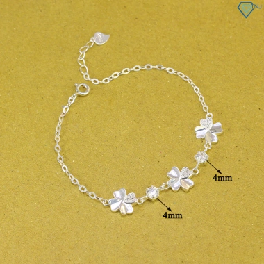 Lắc tay Moissanite bạc nữ cỏ 4 lá may mắn - Kiểm định GRA, sang trọng, 819.000 VNĐ