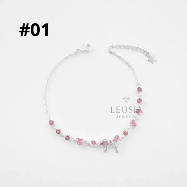 Lắc tay nơ hồng bạc s925 - Đá lấp lánh, quà tặng sang trọng, giảm còn 790.000₫ 2