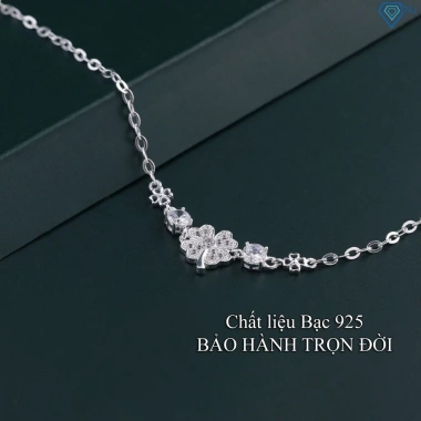Lắc tay nữ bạc 925 cỏ 4 lá may mắn - Vòng tay đính đá sang trọng LTN316 TNJ