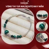 Lắc Tay Nữ Bạc 925 Mix Đá Khổng Tước TOPGEMS - Malachite 8mm Tự Nhiên, BH 12 Tháng